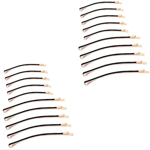 20 horquillas de metal para el cabello, 20 unidades, color negro, curvados, accesorios decorativos y elegantes para el cabello para mujeres y