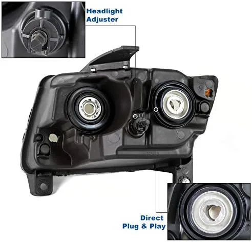Miniatura 3 de Faros delanteros de repuesto cromados compatibles con Jeep Grand Cherokee 2011-2013/2011-2017 Compass