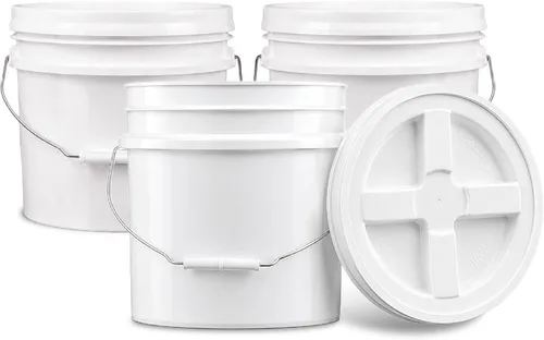 Miniatura 28 de ePackageSupply Cubo de 3.5 galones con tapa, cubo de grado alimenticio con tapa hermética de rosca con sello gamma hermético, plástico de Rojo
