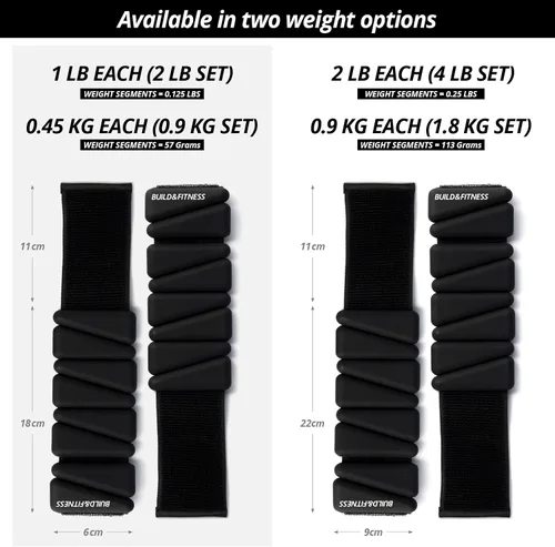 Miniatura 7 de Pulseras y tobilleras ajustables de 2 libras o 4 libras, bandas ajustables para entrenamientos de mujeres y hombres, juego de 2 – 2 libras o 4