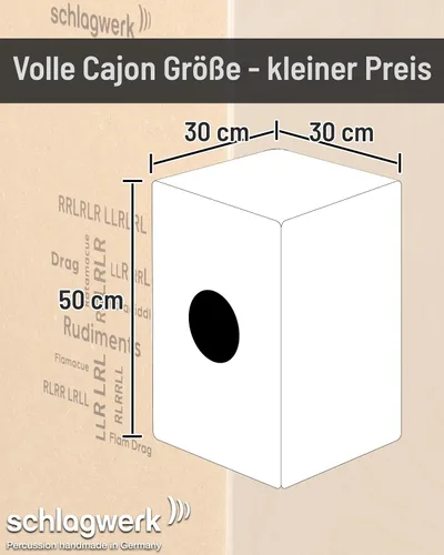 Miniatura 5 de Schlagwerk CP80 Rudiments Series Snare Cajon l Natural Abedul Superficie de juego l Caja de resonancia SPL l Cajas de alambre fijo l Fabricado