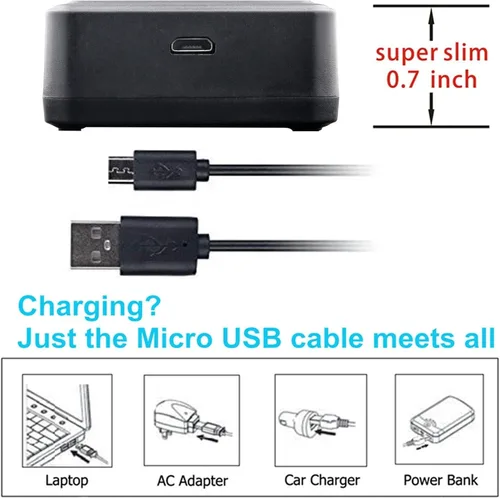 Miniatura 3 de Kastar Cargador de batería USB triple LCD compatible con batería Pentax D-LI78, cargador Pentax D-BC78, Pentax Optio L50, Optio M50, Optio M60