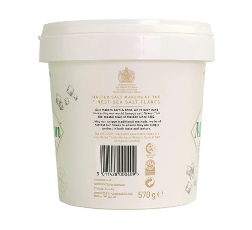 Miniatura 3 de Maldon Sal, copos de sal marina, tina resellable, Kosher, natural, artesanal, gourmet, cristales piramidales, 20 oz (570 g) paquete de 2
