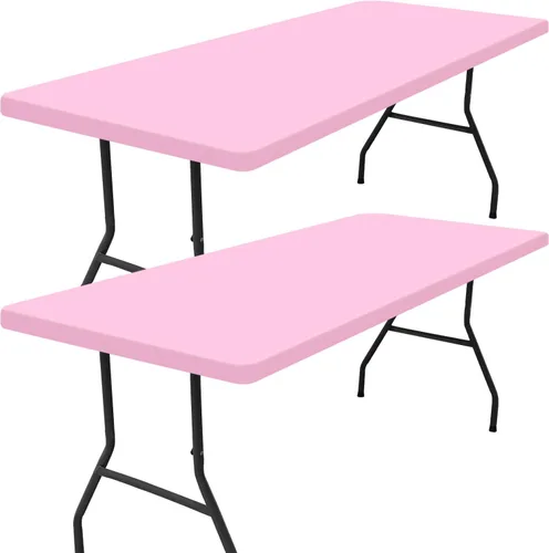 Miniatura 23 de Smiry - Mantel rectangular de vinilo con respaldo de franela elástica ajustada para mesas plegables de 2 pies, manteles impermeables y lavables