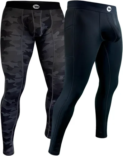 Miniatura 10 de Real Men ABCD Pouch - Pantalones de compresión para hombre, paquete de 1, 2 y 3, leggings para hombre, pantalones de yoga, medias, capa base