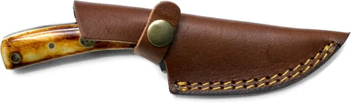 Miniatura 7 de Titan International Knives Cuchillo de acero al carbono 1080 para desollar y cazar Mango de hueso quemado de hoja EDC de supervivencia hecho a