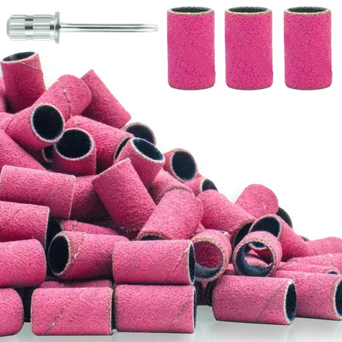 Miniatura 7 de Juego de bandas de lijado para taladro de uñas, 300 bandas de grano grueso y fino (100#180#240#) con brocas de mandril de 3/32 pies para manicura