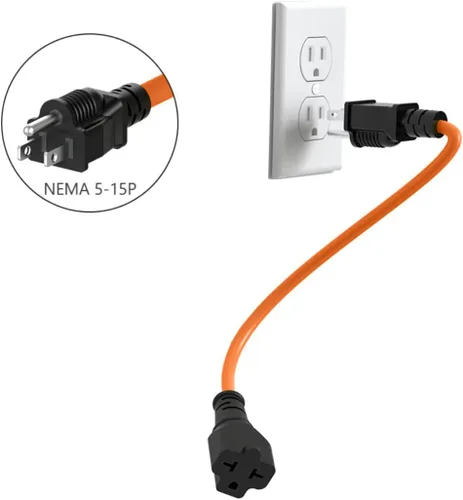 Miniatura 4 de Cable adaptador Nema 5-15P a 5-20R, cable adaptador de enchufe doméstico de 12 AWG a 6-15R/20R, cable adaptador de enchufe de CA de 20 amperios a 15