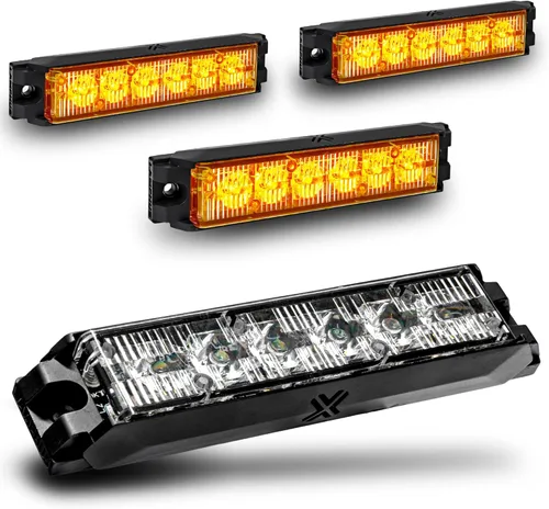 Miniatura 76 de LAMPHUS NanoFlare - Luz de advertencia estroboscópica de 5 pulgadas y 6 W, color blanco ámbar, luz de advertencia estroboscópica para parrilla