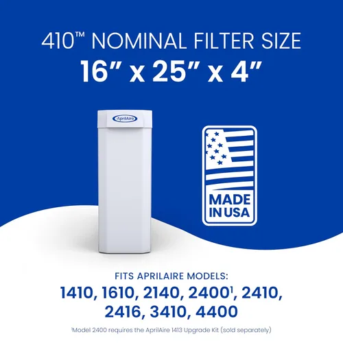 Miniatura 15 de Filtro de Repuesto AprilAire 410 para Purificadores de Aire AprilAire para Toda la Casa - MERV 11, Aire Limpio y Polvo, Filtro de Aire 16x25x4