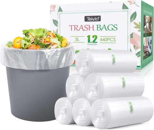 Miniatura 11 de Bolsas de basura resistentes de 4 galones, 330 unidades, de Teivio, forros para botes de basura de baño, bolsas pequeñas de plástico para hogar