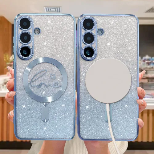 Miniatura 163 de ZONRW - Funda para Samsung Galaxy S22 Ultra magnética, para mujeres y niñas, cubierta trasera suave, lujosa, con corazón de amor, bling, degradado