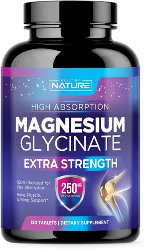 Miniatura 9 de Glicinato de magnesio 250 mg - Suplemento de magnesio quelado de alta absorción - Glicinato de magnesio 100% puro - Apoyo para la salud del estrés