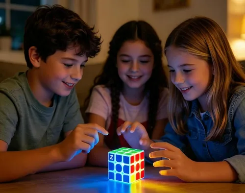 Miniatura 3 de AMAZA Cubo de velocidad fluorescente 3x3, 3x3x3, que brilla en la oscuridad, cubo de velocidad luminoso de 3 por 3, juguete rompecabezas de cerebro