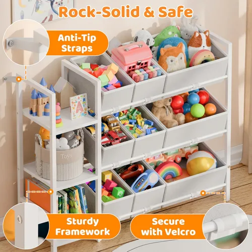 Miniatura 6 de CODACE Organizadores y almacenamiento de juguetes para niños, estante de juguetes para sala de juegos, habitación de los niños y organización