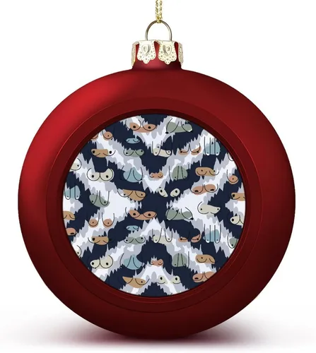 Miniatura 41 de Boobs Funny Shatterproof Matte Christmas Balls for Tree Wreath Home Decor 1PCS
