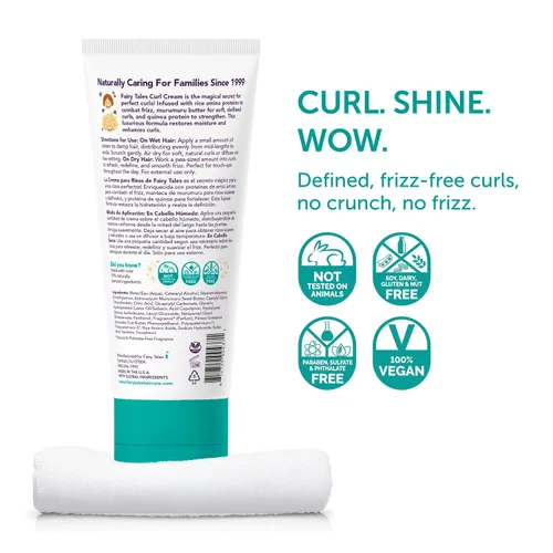 Miniatura 2 de Fairy Tales Curly Q Kids Curl Cream – Crema para rizos ligeros para niños con cabello rizado y ondulado - Libre de parabenos, sulfatos, gluten