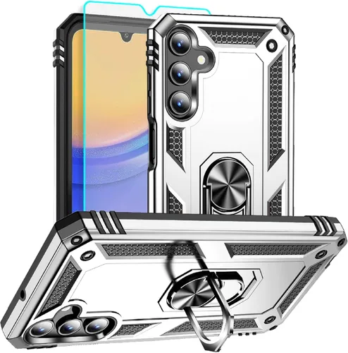 Miniatura 36 de Funda para Samsung Galaxy A12, Samsung A12 con protector de pantalla HD, [grado militar de 16 pies probada en caídas], anillo protector a prueba