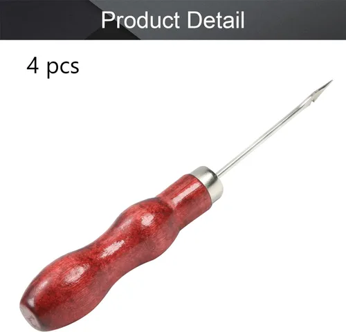 Miniatura 4 de Utoolmart Punzón para rascar, herramienta de punzón de cuero, mango de madera, doble forma de calabaza, herramientas de artesanía en cuero