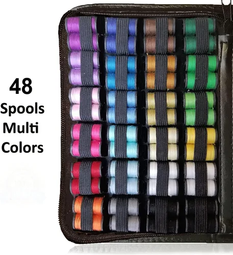 Miniatura 3 de ARTIKA - Kit de costura para adultos y niños (119 PIEZAS) - Juego pequeño para principiantes con hilo multicolor, agujas, tijeras, dedal y pinzas