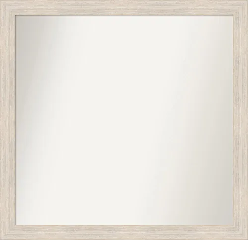 Miniatura 306 de Amanti Art Espejo de baño blanco para sobre el fregadero, 30 x 35 pulgadas, espejo de tocador rectangular estrecho de Eva de oro blanco, marco