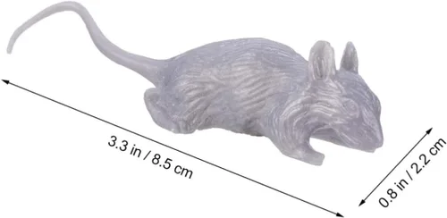 Miniatura 2 de 10pcs Halloween Prank Simulation Mouse Decorations Lightweight Portable Creepy Plastic Fake Mice for Indoor Outdoor Party Props