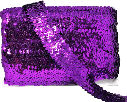 Miniatura 39 de Mandala Crafts Cinta elástica de lentejuelas – 1.5 pulgadas, ribete elástico de lentejuelas amarillas para coser diadema de vestido, 10 yardas