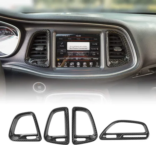 Miniatura 11 de Voodonala para Dodge Challenger 2015-2021, accesorio de recorte para salida de aire de la consola central (Azul, 4 piezas)