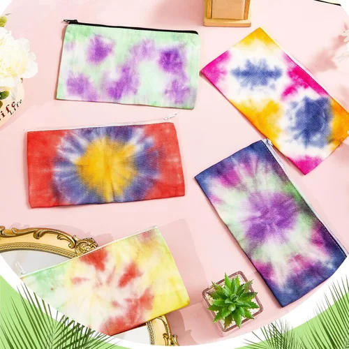 Miniatura 7 de Silkfly 30 bolsas de maquillaje de algodón blanco para teñido anudado, artículos para teñido anudado, bolsas de cosméticos de algodón en blanco
