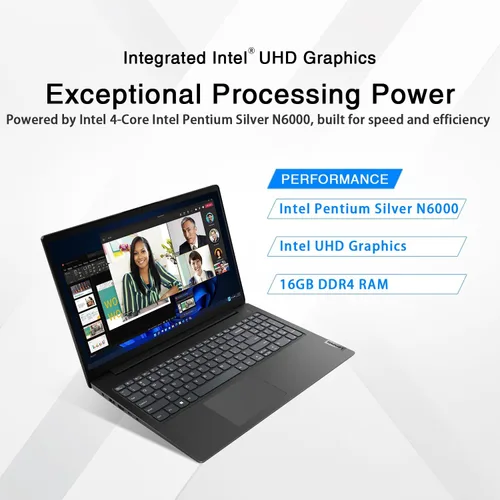 Miniatura 2 de Lenovo Laptop empresarial V15 Procesador Intel Pentium N6000 de 4 núcleos 15.6 FHD (1920 x 1080) 16 GB de RAM SSD PCIe de 1 TB Durabilidad