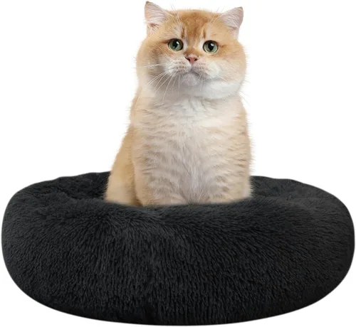 Miniatura 23 de Nisrada Cama para perros pequeños, medianos y grandes, 20 pulgadas, relajante, lavable, redonda, acogedora, suave, cama para mascotas para cachorros
