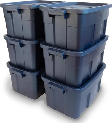 Miniatura 10 de Rubbermaid Roughneck Bolsa de variedad - Hecho en los EE. UU. Color índigo oscuro metálico, resistente contenedor de almacenamiento apilable