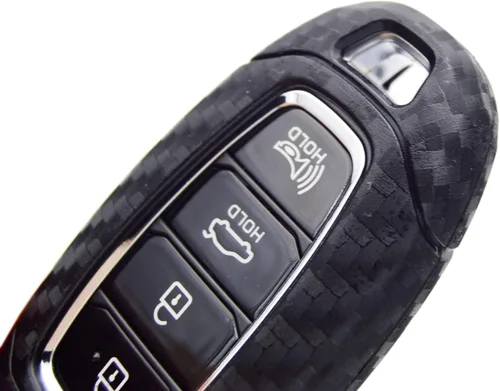 Miniatura 5 de Zorratin Funda para llavero de silicona de carbono + llavero para Hyundai Kona Azera Grandeur IG Elantra GT Santa Fe Veloster Venue 2018 2019 2020