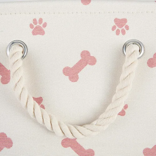 Miniatura 5 de Bone Dry - Colección de almacenamiento para mascotas con diseño de huella de pata y hueso, rectángulo pequeño, 14x8x9 pulgadas, color rosa 2-Rosa