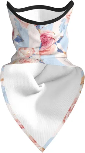 Miniatura 3 de Bufanda con estampado de rayas de flores, protección UV, pasamontañas, resistente al viento, bandana para deportes al aire libre, transpirable