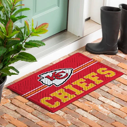 Miniatura 2 de Team Sports America Tapete de entrada de la NFL 28 x 16 pulgadas Escotilla cruzada en relieve Parte trasera antideslizante Decoración