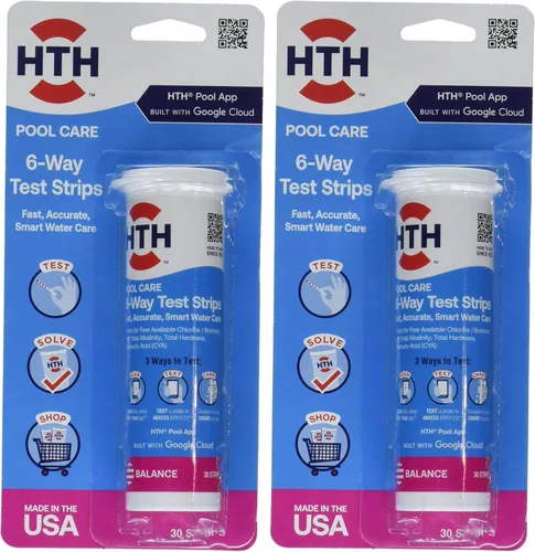 Miniatura 9 de HTH 1275 Kit de prueba de 6 vías para el cuidado de piscinas, probador químico de agua para piscinas, 100 pruebas