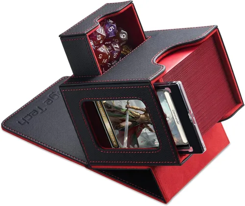 Miniatura 10 de Mage Tech Caja de cartas para MTG Commander, diseño patentado, pantalla Commander, se adapta a 100 tarjetas de doble manga, ladrillo de tarjetas