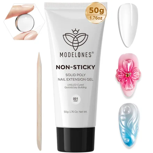 Miniatura 12 de Modelones Kit de uñas de polygel de 133 piezas, kit de gel para extensiones de uñas de 32 colores en primavera rosa pastel con lámpara de uñas, capa
