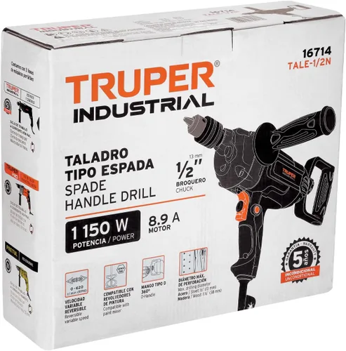 Miniatura 4 de Taladro de pala 1/2', industrial, 1150 W