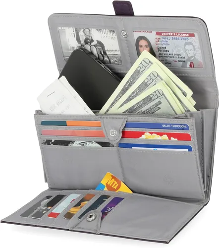 Miniatura 2 de Mundi - Cartera File Master con bloqueo RFID para mujer, con bolsillo para cambio