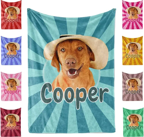 Miniatura 10 de Manta personalizada con fotos de perro, regalos personalizados con foto de mascota, manta de 40 x 50 pulgadas, manta ultrasuave de doble cara