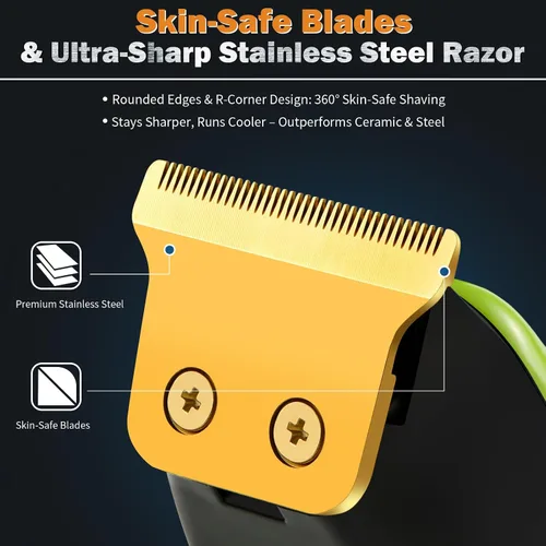 Miniatura 2 de Recortadora de barba para hombres, cortadora de pelo inalámbrica recargable con pantalla LED y diseño colgable, tiempo de funcionamiento de 180