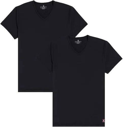 Miniatura 2 de Psycho Bunny Paquete de 2 camisetas elásticas de algodón con cuello en V