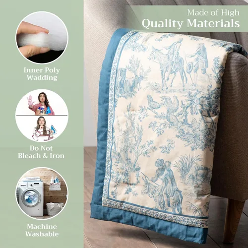 Miniatura 3 de Maison d' Hermine Manta para sofá, ligera y suave, cálida y transpirable, de algodón, para cama, para niñas, niños, mujeres, hombres, regalos, sofá