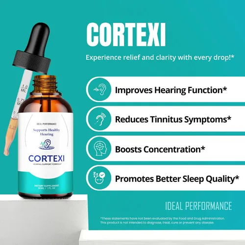 Miniatura 5 de IDEAL PERFORMANCE Cortexi - Alivio de tinnitus para gotas de oído zumbido, suplemento de apoyo auditivo Cortexi, gotas líquidas, máxima fuerza