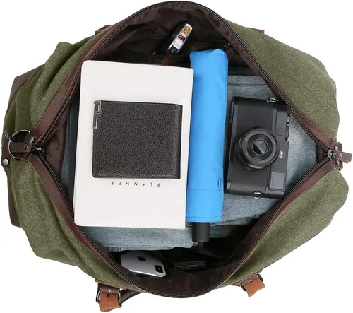 Miniatura 5 de Wohlbege Bolso de viaje de gran capacidad para hombre, bolso cruzado de fin de semana, bolso de mensajero de hombro para hombre, bolso de lona