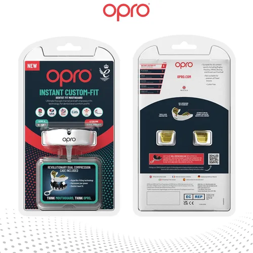 Miniatura 7 de OPRO Protector bucal moldeable instantáneo (blanco/dorado) para dentista, protector bucal de impacto para adultos deportivos, protector bucal