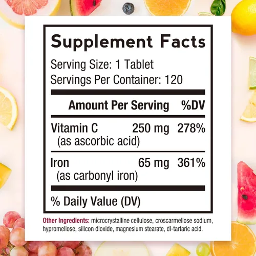 Miniatura 2 de Doctor's Recipes Suplemento de hierro de 65 mg con vitamina C – Absorción maximizada y píldoras de hierro amigables con el estómago