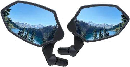 Miniatura 6 de Hafny Nuevo espejo de bicicleta con extremo de barra, lente de vidrio HD, ajustable y giratorio, espejo retrovisor seguro para bicicleta, resistente
